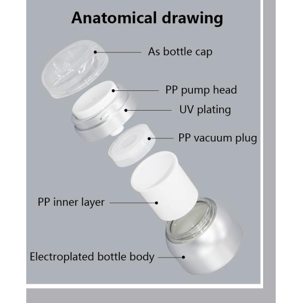 Акриловые безвоздушные опарникы с упаковкой 30g и 50g крышек косметической