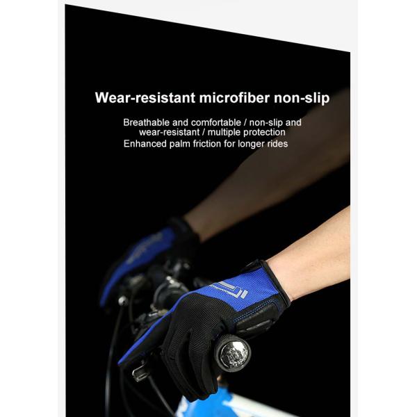 Full Finger Sports Touch Screen Gloves with Custom Shock Absorption and Non-slip Style