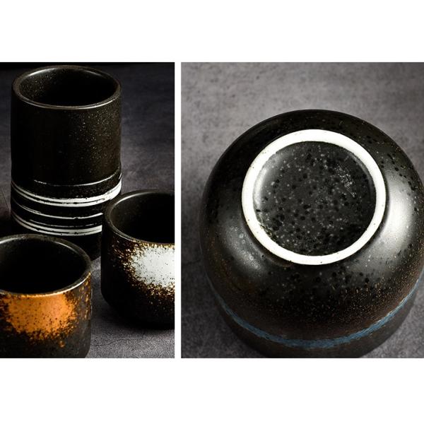 Straight Black Porcelain Tea Cups