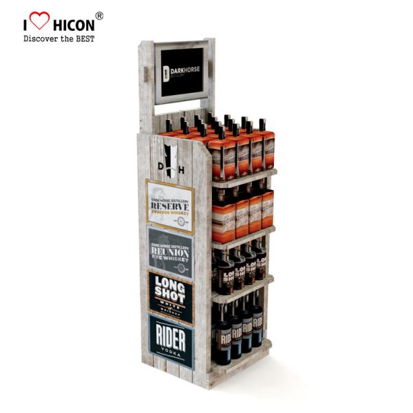 5 - Layer Wooden Energy Drink Display Stand For Bakery / Coconut Water Retail