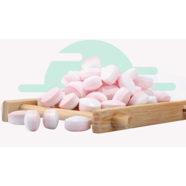 Full vitamin C fruit flavors OEM sugar free tablet candy with triangle bottle