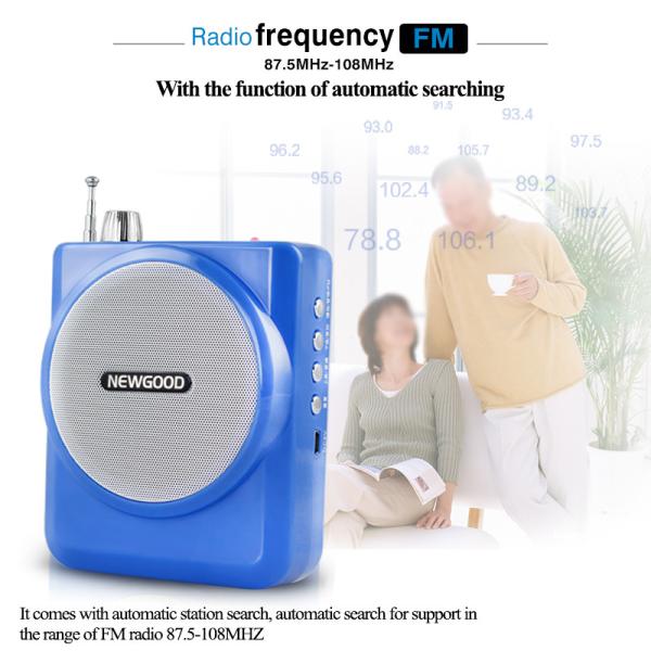 2.4G Digital Voice Amplifier with Recorder FM Radio MP3 Playing,Wired Microphone Headset Waistband and Belt