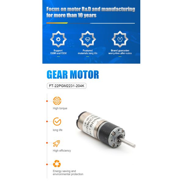 High Torque DC Planetary Geared Motor 3V-48V For New Energy Electric Vehicles