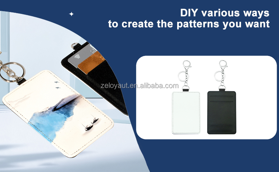 Zeloyaut Sublimation Blank Wholesale PU Leather Business Card Holder Custom logo Printed Credit Card Holder Passport Holder