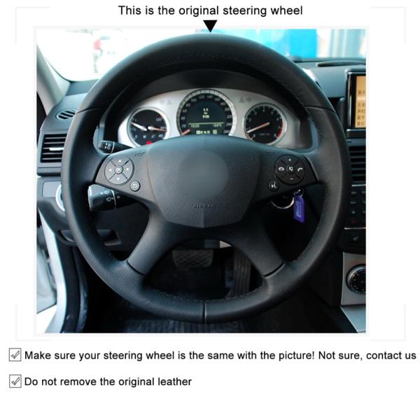 Mercedes-Benz W204 C-Class Fan Club Design Style Custom Leather Steering Wheel Cover