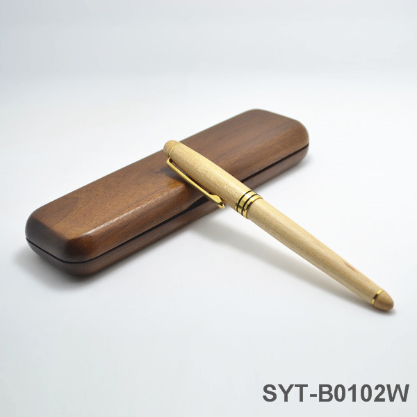 High Quality  Custom Logo Natural Solid Wooden Pen Gift  Box for Business Gift