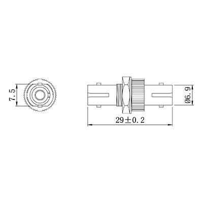 ST To ST  ST- ST Fiber Optic Adapter / Simplex Hybrid Adapter