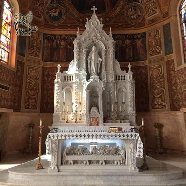 Marble Church Altar The Last Supper Relief Natural Stone Carving Catholic Religious Jesus Holy Tabernacle Large Luxury