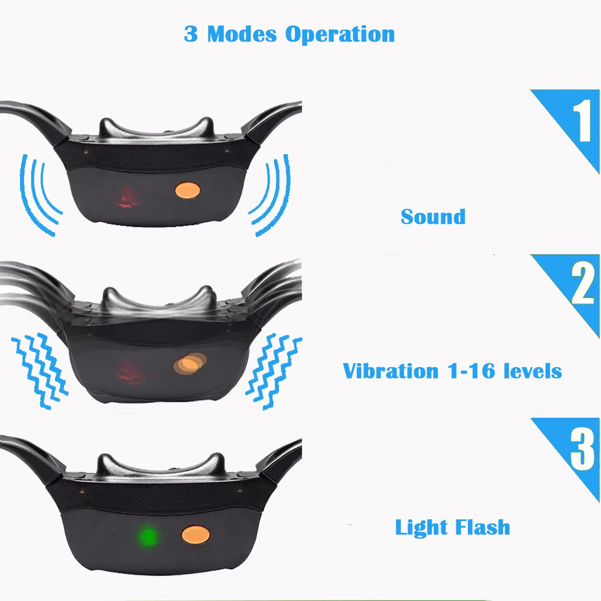 Waterproof Eco-Friendly Rechargeable Nylon Fashion Large Dog Training Collar 3000 Ft Remote Range Beep Vibration Shock Modes