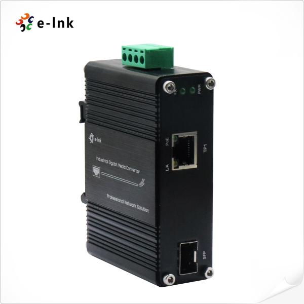 Mini Industrial 100/1000BASE-X SFP к 10/100/1000BASE-T 30 Вт PoE+ преобразовател