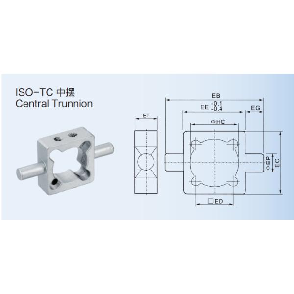 Аксессуаров цилиндра воздуха ИСО 15552 ТК Труннион стандартных серый алюминиевый центральный