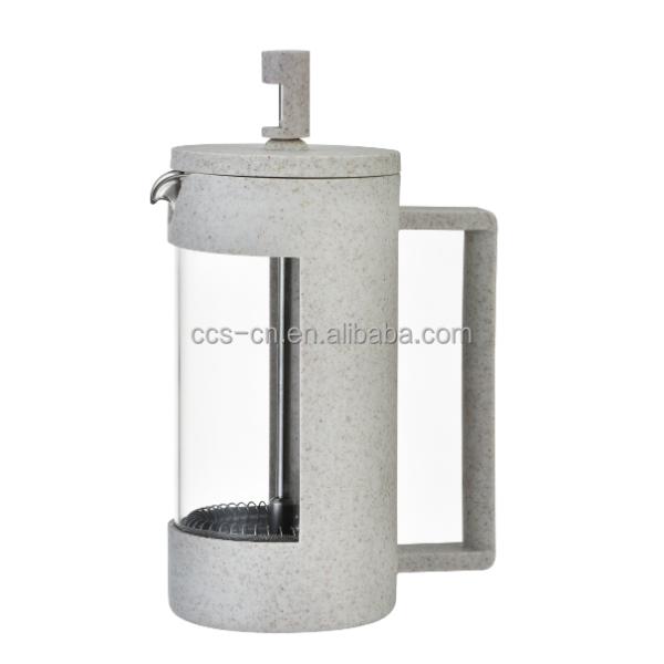 Портативные кофеварки Высококачественный боросиликатный стеклянный кофейный пресс Черный пластиковый французский пресс