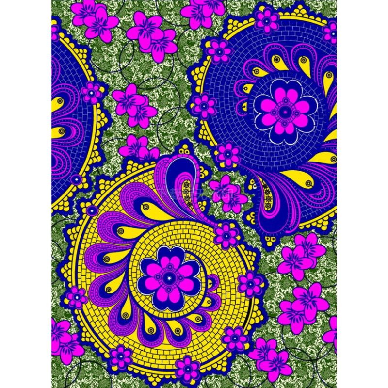 Premium 100% Cotton African Wax Print Fabric with Vibrant Colors and 115cm Width