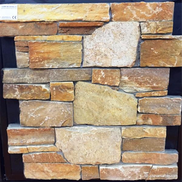 Natural stone Popular Decorative Ledgestone Veneer Panels With Cement / Concrete Backed