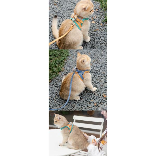 Lovely Adjustable Pet Harness Soft Nylon Mesh Reflective Cat Harness Leash Set