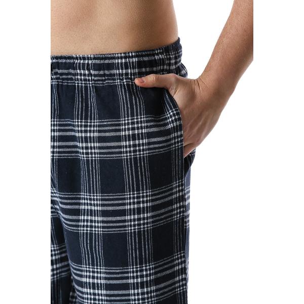 Polyester Fabric Men's Plaid Home Pants with Regular Fit Design and Comfort