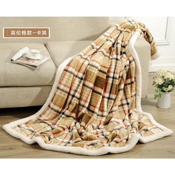 Polyester Super Soft Plaid Flannel Blanket , Knitted Fall Plush Throw Blanket