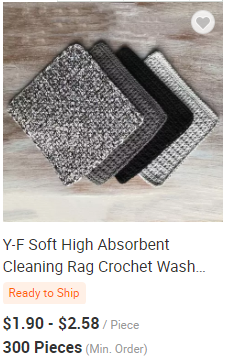 Y-F Kitchen Crochet Wash Cloth 100% Cotton Eco Friendly 3pk 9x9 Knitted Wash Dish Cloths
