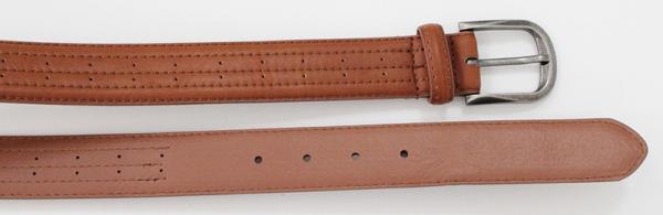 Old Silver Buckle Brown PU Mens Dress Belts With Punching Circle Holes Decoration