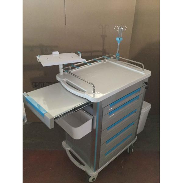 Stainless Steel Medical Trolley Cart , Hospital Icu Emergency Trolley Drug Delivery