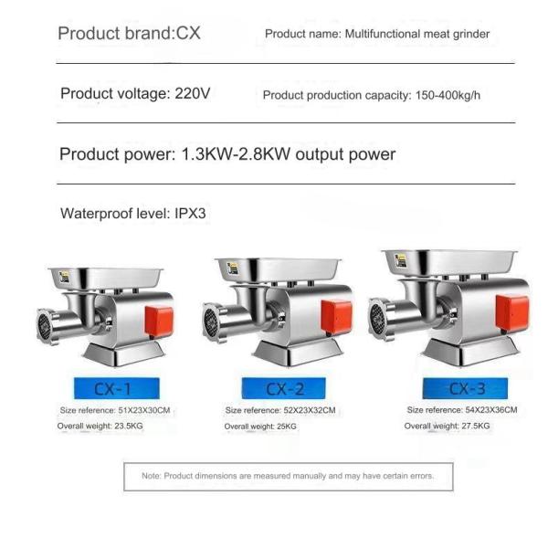 Food Grade Meat Grinding Parts Dough Mixer Meat Grinder with 304 Stainless Steel