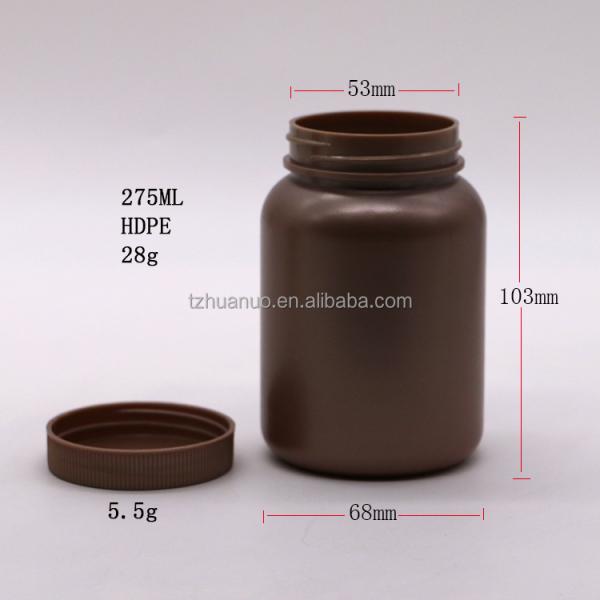 Caja de almacenamiento de medicamentos para cápsulas sólidas, soporte de suplemento para cápsulas en forma redonda de 275 ml PE