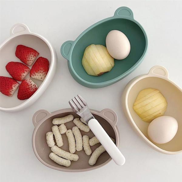 Suction Bowl Silicone Feeding Set Divided Suction Plate Cup Toddler Utensils Spoon