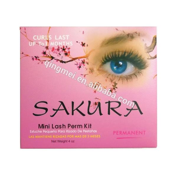 14.3*12.7*2.5 Cm Pink Highly Professional Permanent Eyelash Perm Curl Kit With 4
