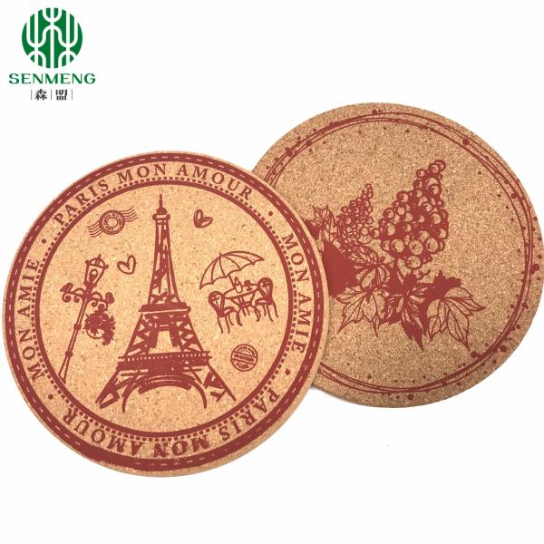 Hot Sale Factory Price Custom Size Cork Coaster Resistant Cork Cup Mats