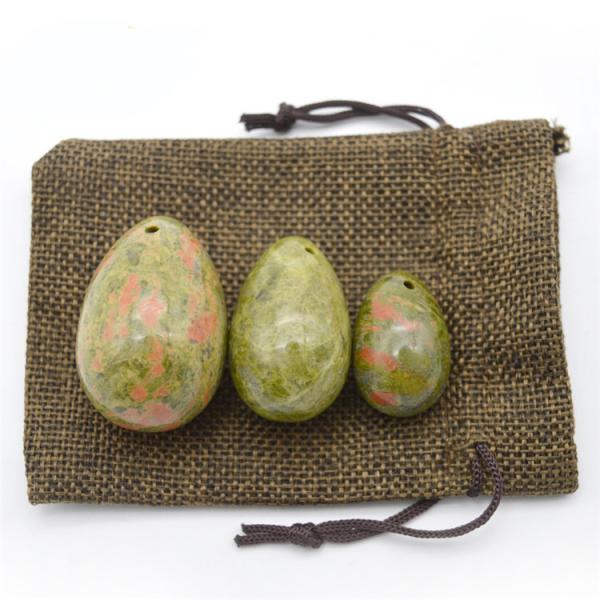Kegel Exercise Egg Set Rhodonite Stone Jade Yoni Massage for Women's Emotional Wellbeing