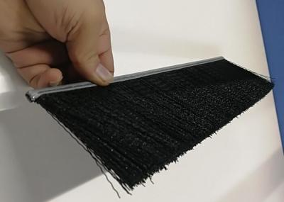 Nylon Bristle Metal Channel Strip Brushes Aluminium Holder For Dust Removal