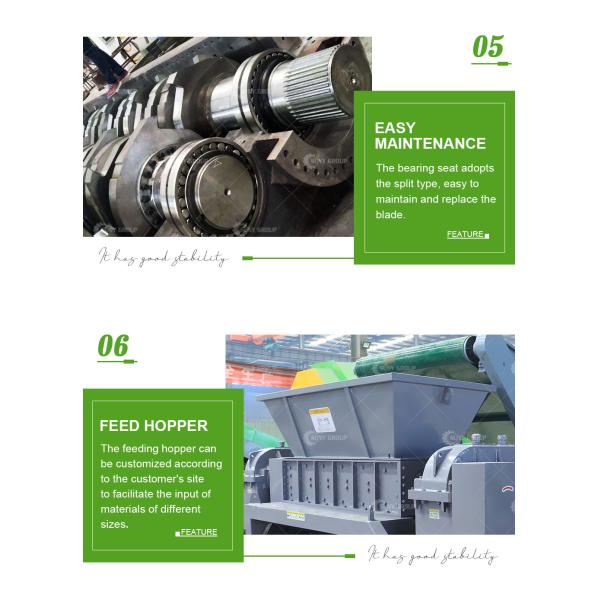 3300 кг вес двойной валы дробилка для вертикального металлолома стальной металлолома