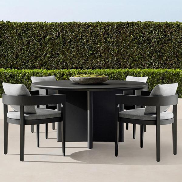 Outdoor Aluminum Patio Garden Hotel Dining Table And Chairs Waterproof Sunproof