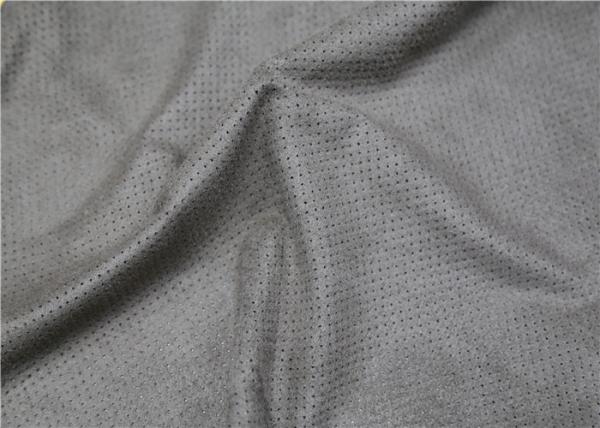 Suede Fabric Punched Leather 0.5 Mm Thickness Grey Color Eco - Friendly