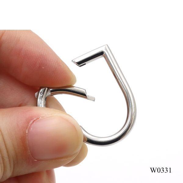 30mm Heart Shape Stainless Steel Spring Ring Quality Carabiner Keychain DIY Accessories
