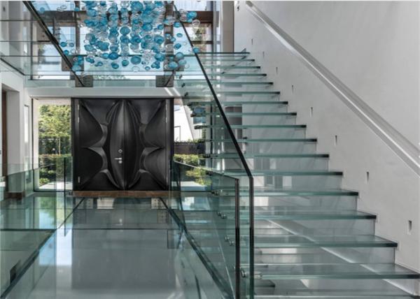 Closed Riser Straight Floating Steps Staircase / Floating Spiral Staircase