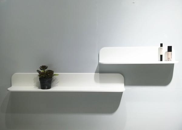Contemporary  Wall Mounted Shelf  White Man Made Stone Shelf for bathroom