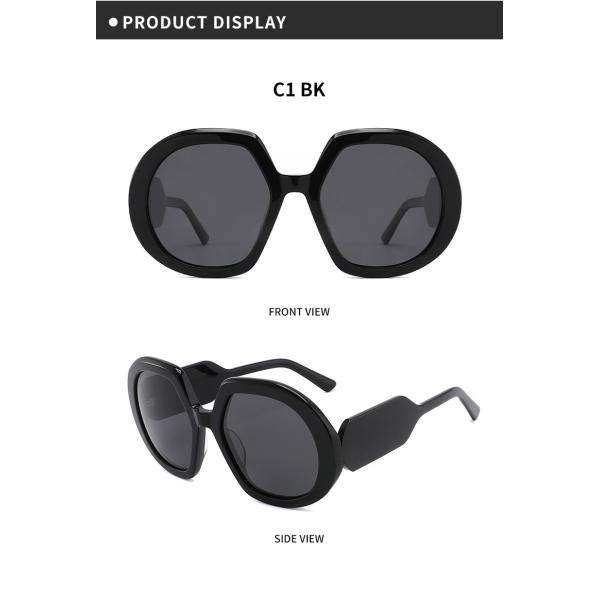 Polarized Distinctive Women Men Acetate Frame Sunglasses Metal Frame TAC Lens