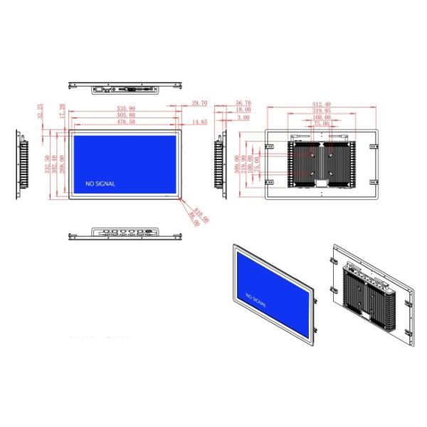 21.5-Inch Large Format Touch Screen for Industrial Monitoring and Public Kiosks