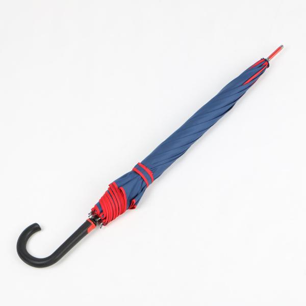 Red And Blue Curved Handle Umbrella With Carrying Bag Navy 190T Pongee
