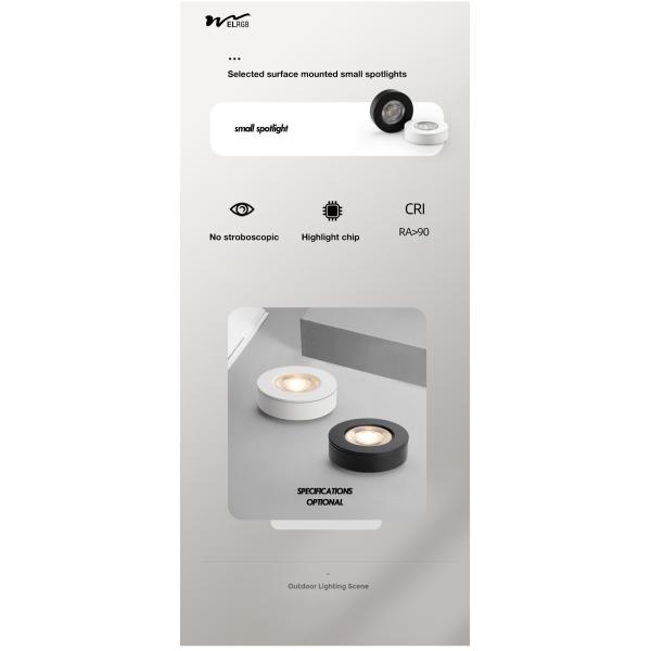 Anti-Glare Open-Mounted Spotlights for Residential 50000 Hours Working Time LED Light