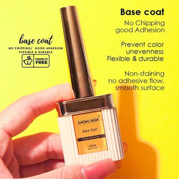 La base et la couche supérieure du gel UV du constructeur de caoutchouc Gel de vernis à ongles en bouteille de 15 ml Gel clair UV Soak Off Base Coat Créez votre propre