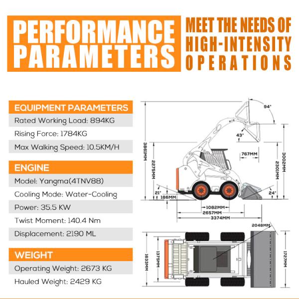Free Shipping Mini Skid Steer Loader EPA/EURO 5 diesel Mini Skid Steer Loaders Mini Wheel Loader