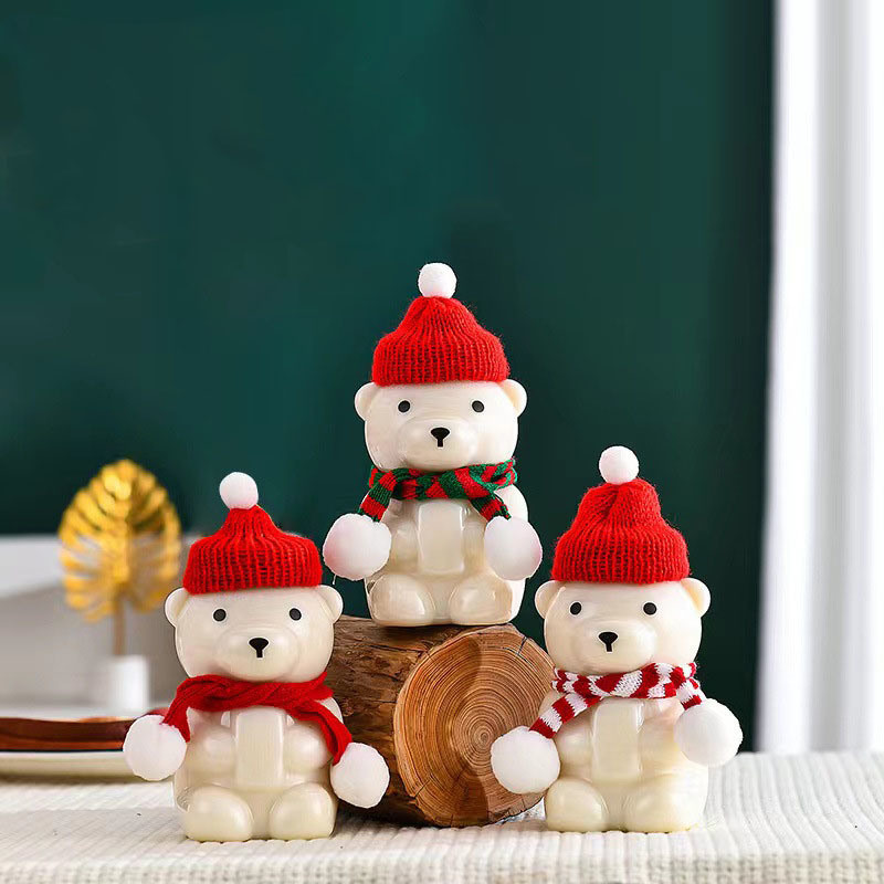 Plastic Juice Milktea Bottle with Cap Reusable Bear Shape