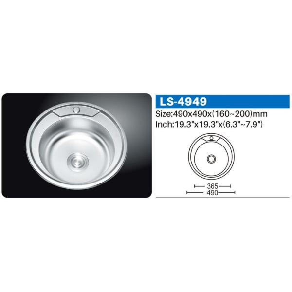 Food Grade Stainless Steel Kitchen Sink Workstation Round Basin 36 Inch