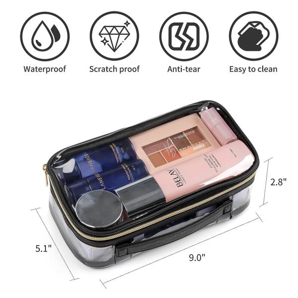 Small Shockproof Travel Transparent Cosmetic Bag Organizer With Zipper