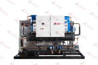 Refrigerador de doble compresor 400RT de gran capacidad de refrigeración Refrigerador de tornillo refrigerado por agua para la industria de bebidas