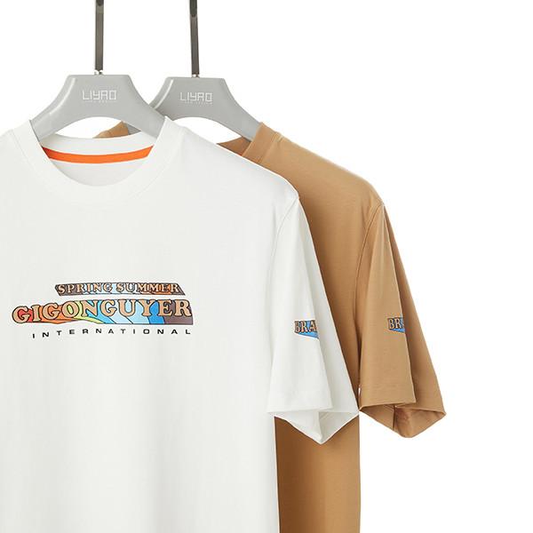 100% de algodão de pescoço simples camiseta anti-rugas + tamanho personalizado