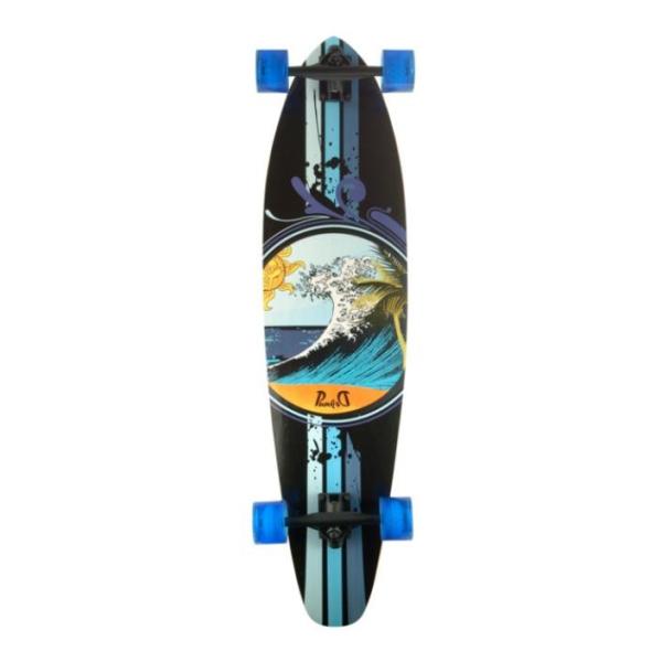 Punked Skateboards Kicktail Wave Longboard Complete Skateboard - 10 x 40