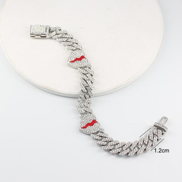 Fashion Women Men Hip Hop Bracelet Red Broken Heart Bracelets Hiphop Rapper Street Party Jewelry Gifts